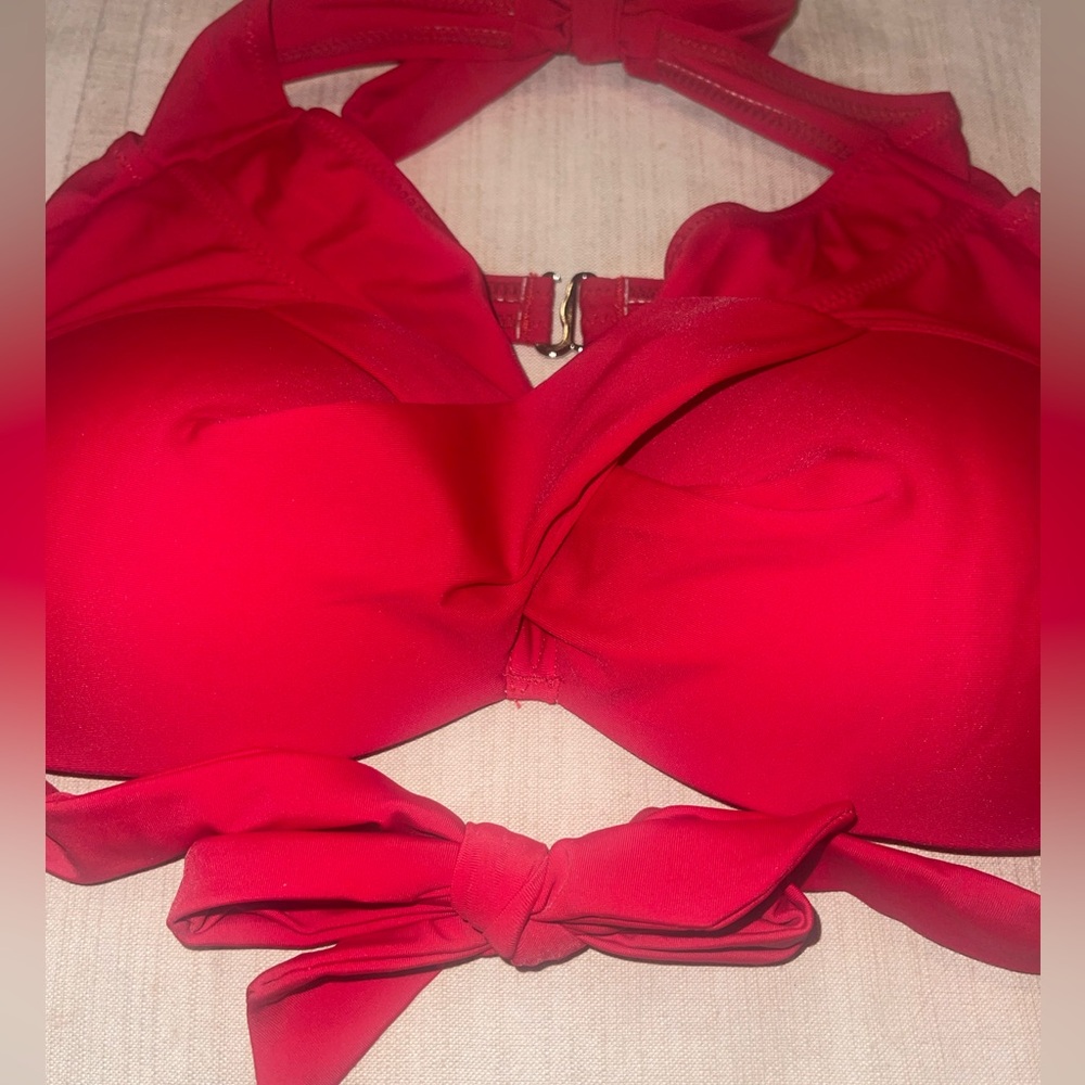 Younique Red Bikini Top with tie neck and back